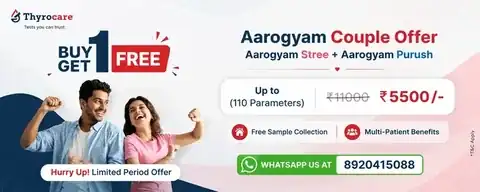 Aarogyam couple health checkup offer banner for home sample collection