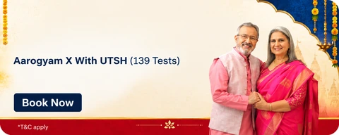 Thyrocare Aarogyam X festive health checkup offer banner with comprehensive blood tests