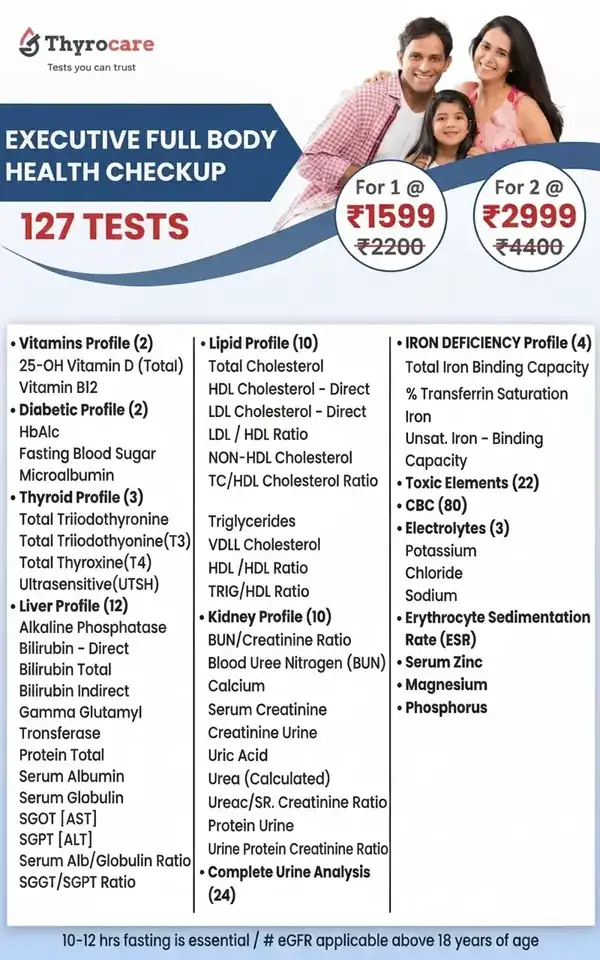Executive Full Body Health Checkup Thyrocare package image