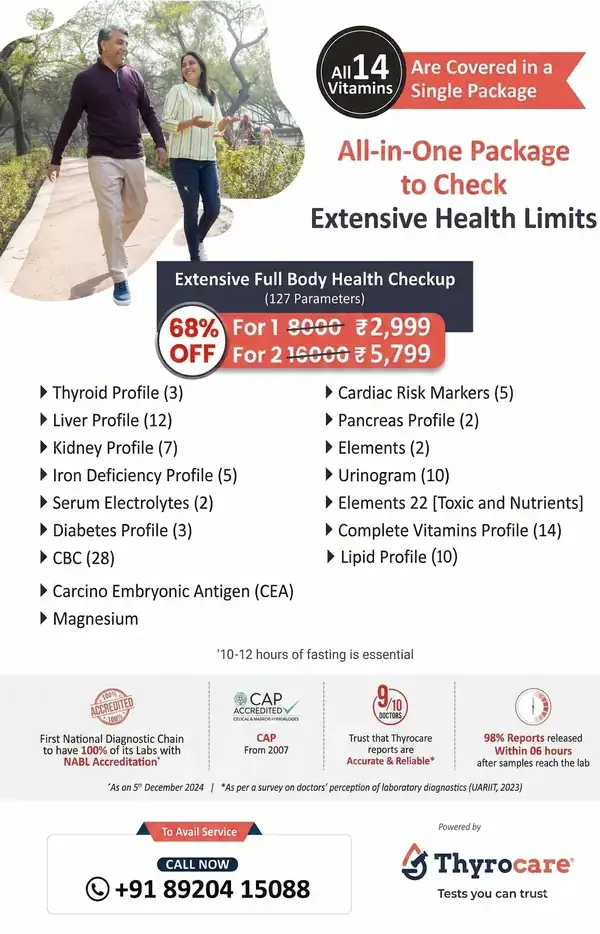 Extensive Full Body Health Checkup Thyrocare package image